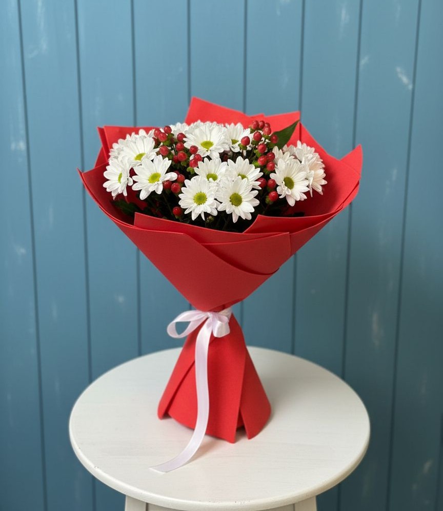 Букет цветов из: Хризантемы в Красноборске