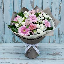 Букет цветов из:  Герберы, Альстромерии и Хризантемы в Красноборске
