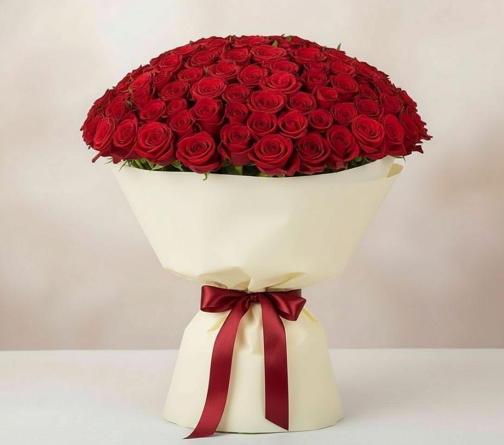 Букет 101 Красная роза Милано в Красноборске