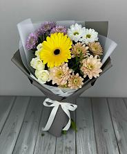 Букет цветов из:  Розы, Герберы и Хризантемы в Красноборске