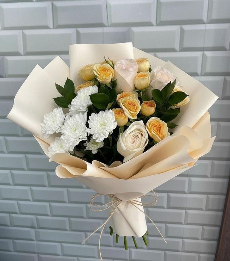 Букет цветов из: Розы и Хризантемы в Красноборске
