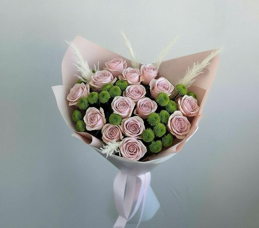 Букет цветов из: Розы и Хризантемы в Красноборске