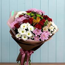 Букет цветов из:  Розы, Хризантемы и Альстромерии в Красноборске