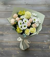Букет цветов из:  Альстромерии, Розы и Хризантемы в Красноборске