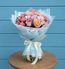 Букет цветов из:  Хризантемы и Розы в Красноборске