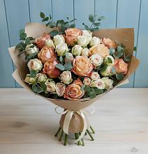 Букет цветов из:  Альстромерии и Розы в Красноборске